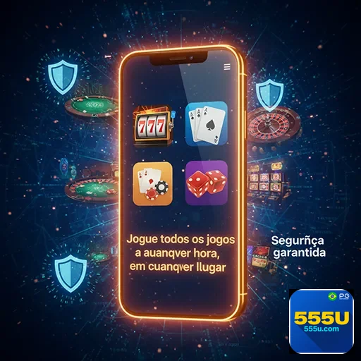 Imagem de um bônus de boas-vindas em casino mobile com destaque na app 555u