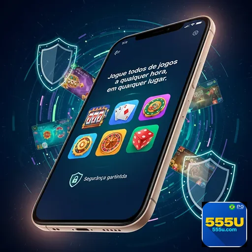 Jovem usando smartphone jogando casino digital